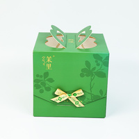Boîte à gâteau en papier de qualité alimentaire de luxe, logo personnalisé avec poignée, emballage en carton pour mariage, anniversaire, fête, dessert, cadeau