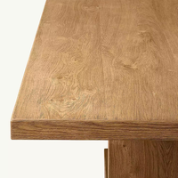 Ensemble de salle à manger moderne et écologique en bois massif et tissu, 7 pièces, avec fauteuil de salle à manger