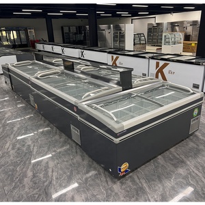 冷凍食品チェストアイランドディスプレイフリーザースーパーマーケット商業用冷凍装置トップスライドガラスドアフリーザー付き - Product Image 2