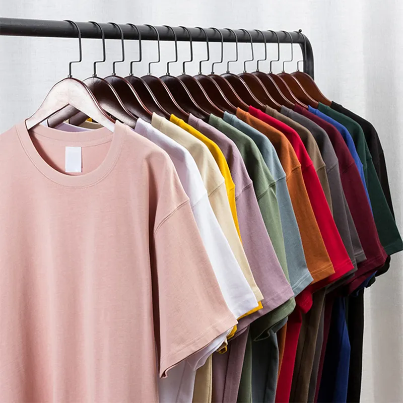 Großhandel individuelles 280 Gramm Übergröße schwergewicht Reine Baumwolle Kurzarm einfarbiges einfarbiges Sport-T-Shirt