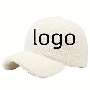 Women's Winter Adjustable Solid Color Lamb Wool Warm Baseball Tapa Kappe Pet Unisex Unconstructed <b>Plain</b> <b>Cap</b> - Product Image 2