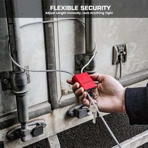 Khóa cáp thép nhôm bền chắc BOZZYS 3 chìa khóa điều chỉnh được, dài 3.28ft, dùng cho xe đạp, cửa, tủ khóa, sử dụng ngoài trời, màu đỏ, mạ anodize. - Product Image 6