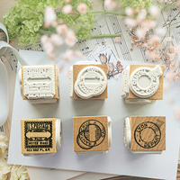 Tampons en bois fonctionnels créatifs Scrapbooking Office School Stationnaire Outil Bois Caoutchouc Stamos pour usage personnel