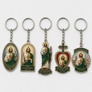 Llaveros Personalizados al por Mayor de Alta Calidad de San Judas Tadeo, Llaveros con Retrato de Santo, Recuerdo Religioso Católico, Llavero para Creyentes - Product Image 1