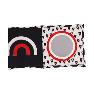 Libro de tela a rayas en blanco y negro de alto contraste para estimulación visual de recién nacidos - Product Image 5