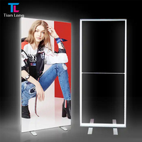 TianLang Slim SEG Assemblage rapide sans cadre Tissu double face LED Publicité Lightbox Stand Display Booth boîte à lumière