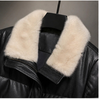 Manteau d'hiver pour femme en cuir véritable, coupe-vent, avec doublure épaisse en polaire, manches longues, fermeture éclair, taille ajustable, en polyester, idéal pour l'extérieur