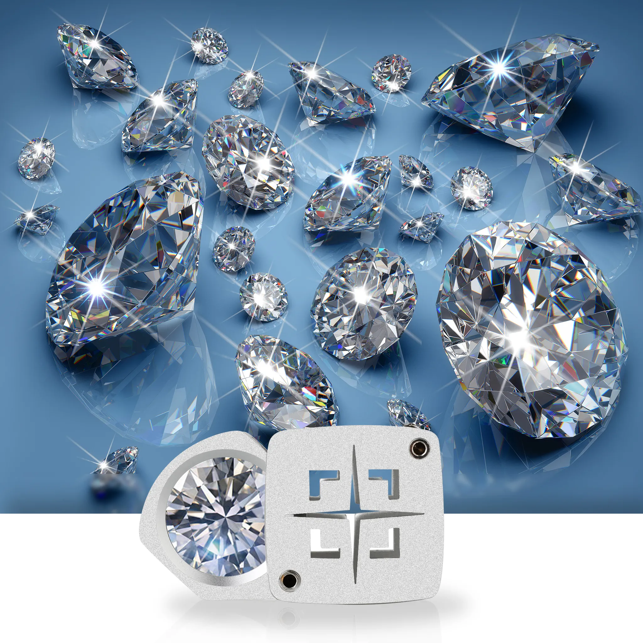 다이아몬드 식별 확대경 전문 절묘한 장인 정신 DK16010-B 별 모양 보석 확대경