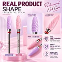 Fraise à ongles professionnelle en céramique haute vitesse, de luxe, portable, pour manucure artistique, avec dents fines et grossières, pour ongles en forme de baril