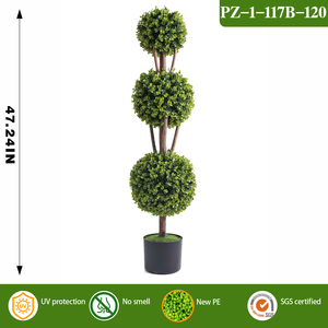 RUOPEI PE+UV Résistant aux UV, Boule de topiaire artificielle <span class=keywords><strong>en</strong></span> bois-plastique imitation Milan, Plantes artificielles <span class=keywords><strong>en</strong></span> <span class=keywords><strong>pot</strong></span>, Ignifuge, Écologique, Durable - Product Image 4