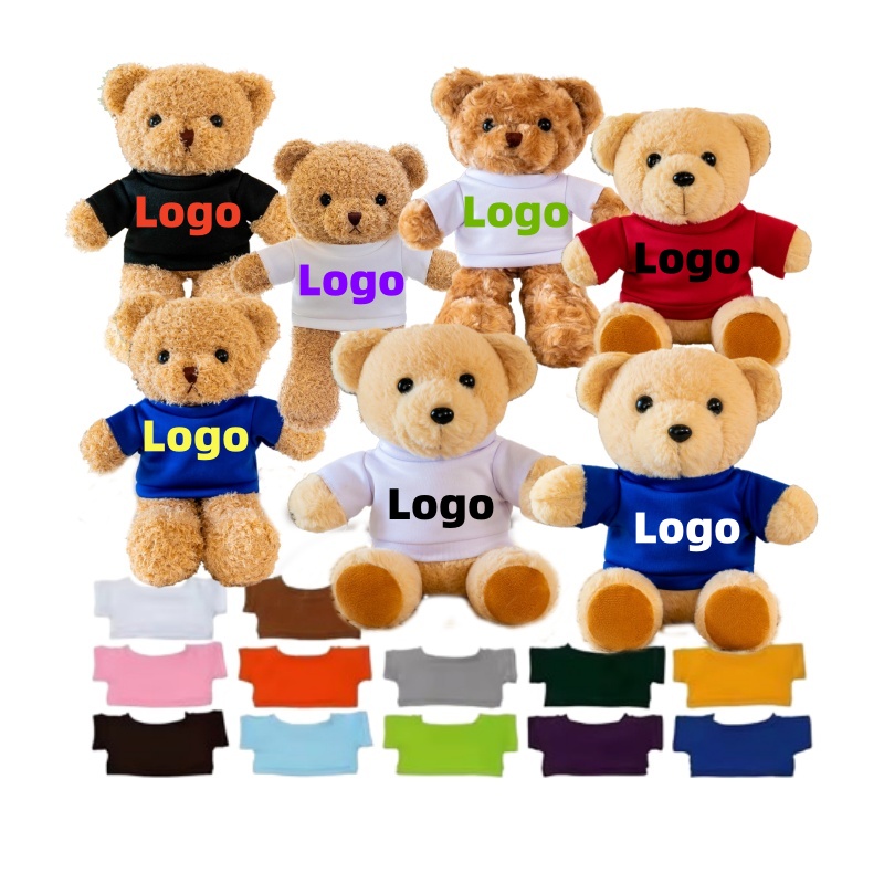 1 pcs thấp moq Nhà Máy Giá Gấu bông với màu sắc khác nhau T-Shirt sang trọng gấu Đồ chơi Teddy mềm đồ chơi cho trẻ em Quà tặng