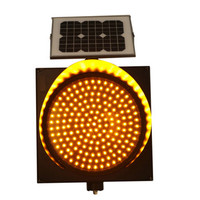CadSolar 200mm Solarbetriebene Gelbe Blinkende Vorsichtsleuchte 96 LEDs IP55 Aluminium für Straßenwarnung