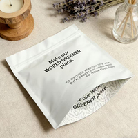 Pochette en papier kraft blanc biodégradable avec fermeture éclair, personnalisable avec logo, pour bougies parfumées et cadeaux faits main