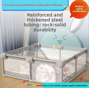 Valla Protectora Plegable para Bebés con Tela de Felpa, Forma Cuadrada, para Niños de 3 a 6 Años - Recinto de Juego para el Suelo del Hogar - Product Image 3