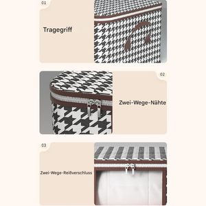 Sac de rangement en tissu 50L et 75L avec fermeture éclair, grand organisateur de garde-robe pour literie, vêtements et couettes, solution double gain de place pour placard et maison - Product Image 3