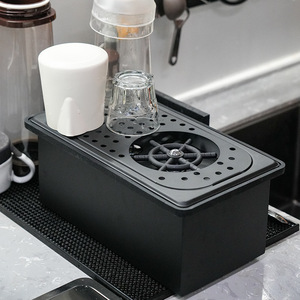 Enjuagador de Vasos para Encimera con Caja de Drenaje, Lavador Automático de Tazas de Alta Presión para Cafetería, Bar, Cocina, Lavavajillas de ABS Negro - Product Image 4