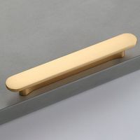 Poignées de meuble modernes minimalistes en alliage de zinc brossé doré pour tiroirs et armoires