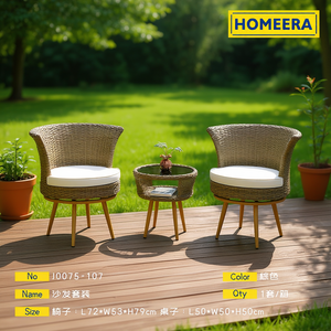 Conjunto de Sofá de Jardín Homeera de 2 Plazas, 72x53x79cm, Muebles de Exterior Resistentes a la Intemperie, Estilo Contemporáneo - Product Image 2