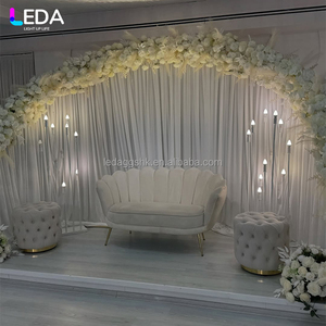 ฉากหลังโลหะสีขาวสำหรับงานปาร์ตี้ในร่มและกลางแจ้ง LEDA ซุ้มเหล็กโค้งสำหรับแขวนดอกไม้สำหรับงานแต่งงาน - Product Image 3