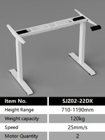 Meubles de bureau ergonomiques modernes en métal, économiques, durables, écologiques, avec cadre de bureau réglable en hauteur manuellement