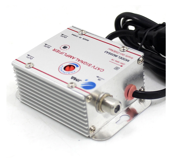 20db House-hold 2  Way CATV Signal Amplifier 1 in 2 Out AMP Antenna Cable TV Booster Splitter Home TV Equipments (Eueope Plug )