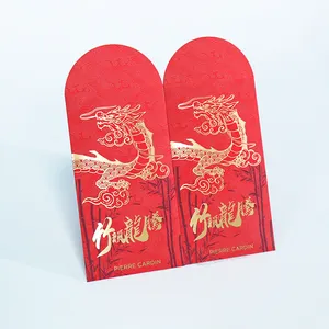 चीनी नए साल अनुकूलित प्रिंटिंग cney लाल लिफाफे गर्म मुद्रांकन लाल पैकेट और मनी लिफाफा