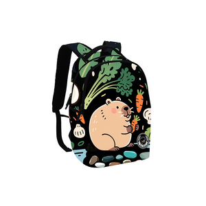 Mochila Escolar de Moda OEM/ODM - 18L, Fábrica de Quanzhou, Adorable Diseño de Capibara Comiendo Zanahorias, Múltiples Bolsillos, Ajustable - Product Image 5