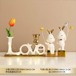 Jarrón Decorativo de Porcelana Blanca Hecho a Mano de Lujo Nórdico con Adornos de Alfabeto, <span class=keywords><strong>Decoración</strong></span> Creativa para Sala de Estar con Diseño Geométrico - Product Image 4