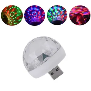 de led luz de bola de discoteca Suppliers-Bola mágica pequeña para luces Led de escenario, bola pequeña con Control de sonido y USB, para DJ y discotecas