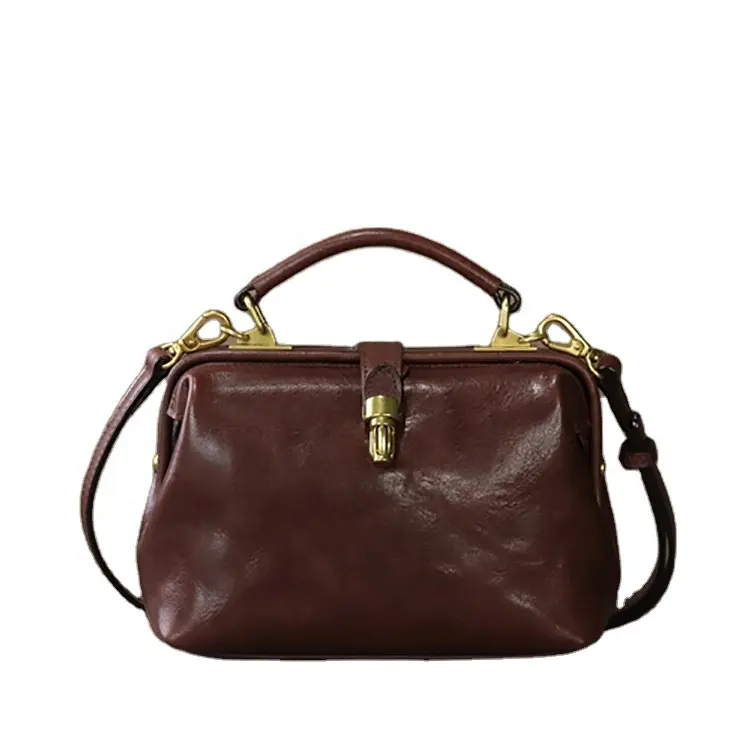 Hand-Stitched Color-Changing Oil Wax Skin Italian Leather Women Vintage Crossbody Bag Ladies Soft Leather Female Bags