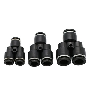 Conector Neumático HOFUJNG de Plástico Negro Serie PY Tipo Y, Conector Rápido Reductor en T para Manguera de Aire - Product Image 1