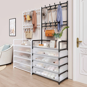 Giày đa chức năng và mũ giá tích hợp, giá lưu trữ giày gia dụng đơn giản, giá treo áo chống bụi nhiều lớp - Product Image 3