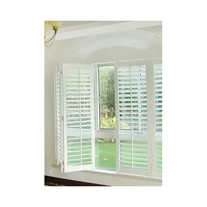 Jalousie Frame Plantation Shutters Electric Automatic Blinds Wooden Exterior For Windows