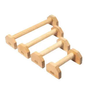 Push-Up Stand 2 Stuks Hout Push-Up Bars Antislip Base Oefening Thuis Workout Apparatuur