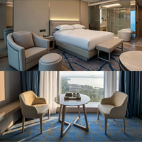 Ensemble FF&E de chambre d'hôtes de luxe avec vue sur le lac et chaise longue de détente pour hôtel d'affaires et complexe urbain