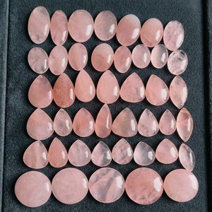 Cabujones Ovalados de Cuarzo Rosa Natural, Piedras Preciosas Sueltas con Reverso Plano para Anillos y Colgantes DIY, Venta al Por Mayor - Product Image 4