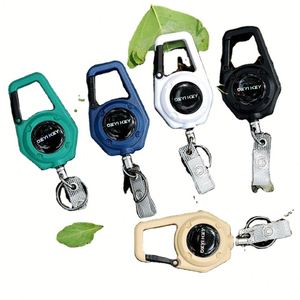 Porte-clés rétractable en plastique avec cordon élastique, mousqueton à prise facile, cordon d'extension anti-perte à haute résilience pour cadeaux de bureau - Product Image 1