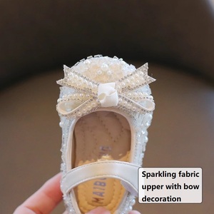 Chaussures pour enfants printemps automne, chaussures en cuir pour bébés, nœud et perles, chaussures de princesse pour petites filles, Chaussures Pour Enfants - Product Image 3