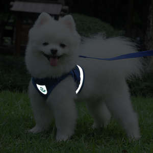 Adjustable Nylon Pet Puppy Harness Set Reflective <b>Dog</b> <b>Collar</b> Vest Leash for Walking - Product Image 2