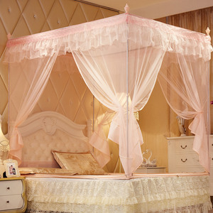 Bán Buôn Phòng Ngủ <span class=keywords><strong>Polyester</strong></span> Khung Thép Không Gỉ Hình Chữ Nhật Công Chúa Ren Vua Kích Thước Giường Đôi Muỗi Net - Product Image 4