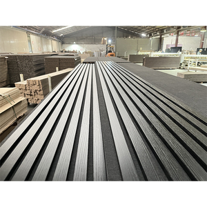 60x60 Eco Proof Pvc Wpc Mdf tessuto <span class=keywords><strong>legno</strong></span> di quercia affumicato noce in <span class=keywords><strong>legno</strong></span> separazione lamella acustica 3d pannelli a parete per sala teatro - Product Image 2