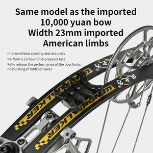 <span class=keywords><strong>Arc</strong></span> <span class=keywords><strong>à</strong></span> poulies STARCN neuf, 40-70 livres, alliage d'aluminium CNC, 356 FPS pour la chasse, 40-70 livres, 80% de décharge réglable, longueur de tirage de 25-30 pouces - Product Image 2