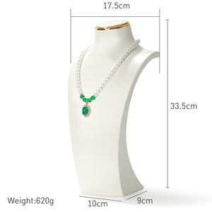 Weimei สร้อยคอเครื่องประดับที่กำหนดเองยืนแสดงเครื่องประดับหนัง PU สีขาวชุดยืนสำหรับจี้สร้อยคอหน้าอก - Product Image 4