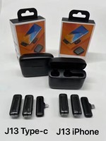 Microphone Lavalier sans Fil à Condensateur 2 Micros J13 avec Réduction de Bruit USB Type-C pour Android, Diffusion en Direct, YouTube, Interview