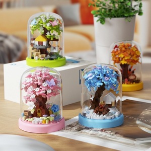 Nuovi arrivi <span class=keywords><strong>Puzzle</strong></span> di plastica modello 3D Mini mattone fiore Sakura quattro stagioni casa sull'albero diamanti blocchi di costruzione giocattoli con Display - Product Image 4