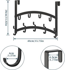 Over the Door Elephant Trunk Hook No Drill 3/4/5/6 Hooks Back of Door Hanger <b>Clothes</b> Accessories Organizer Storage Rack - Product Image 6