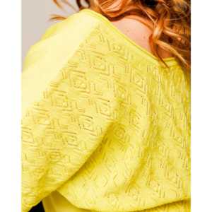 Heyfoo Women's Ribbed Knit <b>Silk</b> and Cotton Celeste Shrug Floral Pattern Winter and Fall Fashionable <b>Cardigan</b> Front Logo - Product Image 2