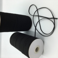 Bande plate élastique tricotée en caoutchouc, disponible en blanc et en noir, idéale pour le vêtement, vente en gros, 6mm