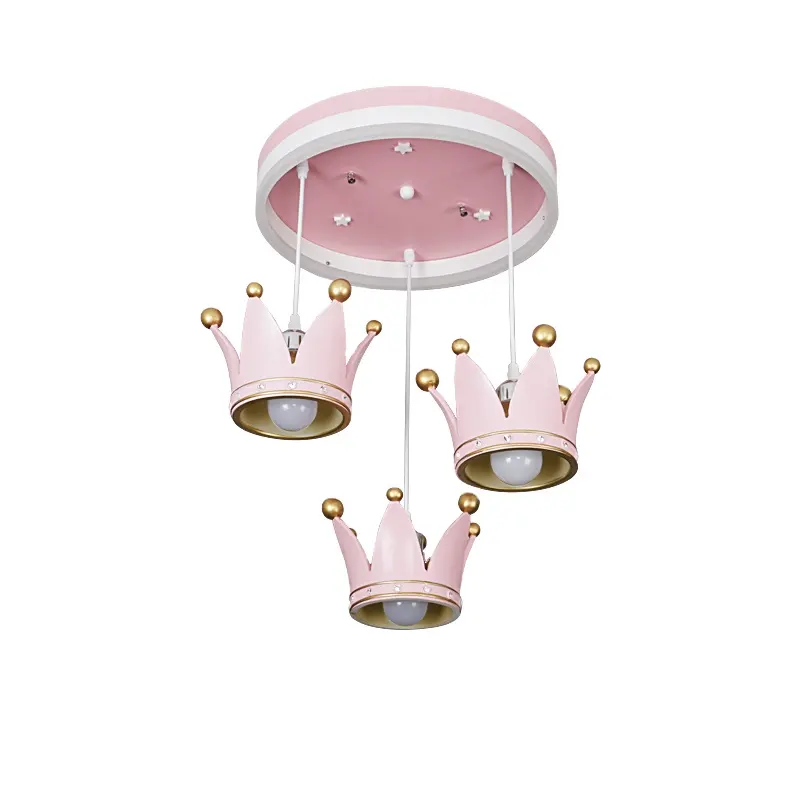 Youwin Meisje Kamer Flush Hanglamp Moderne Mini Kroonluchter Princess Crown Kids Licht Voor Kids Slaapkamer Kinderkamer