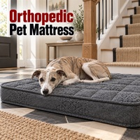 Matelas orthopédique pour chien avec noyau à ressorts ensachés miniatures et surpiqûres personnalisées et bordure renforcée pour collections de soins intérieurs pour animaux de compagnie